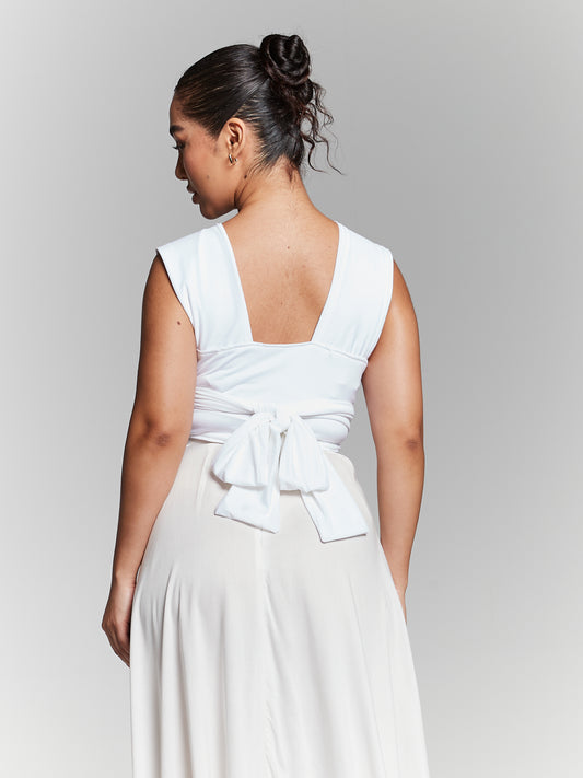 Isla Recycled Ivory Multiway Wrap Tie Top