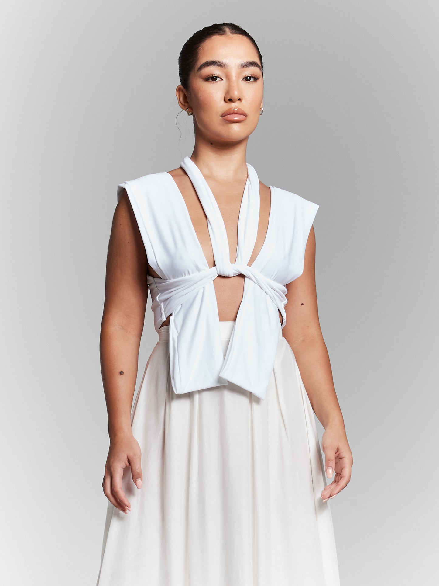 Isla Recycled Burgundy Multiway Wrap Tie Top