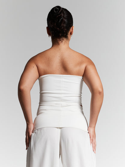 Lisa Ivory Multiway Pleated Bandeau Top