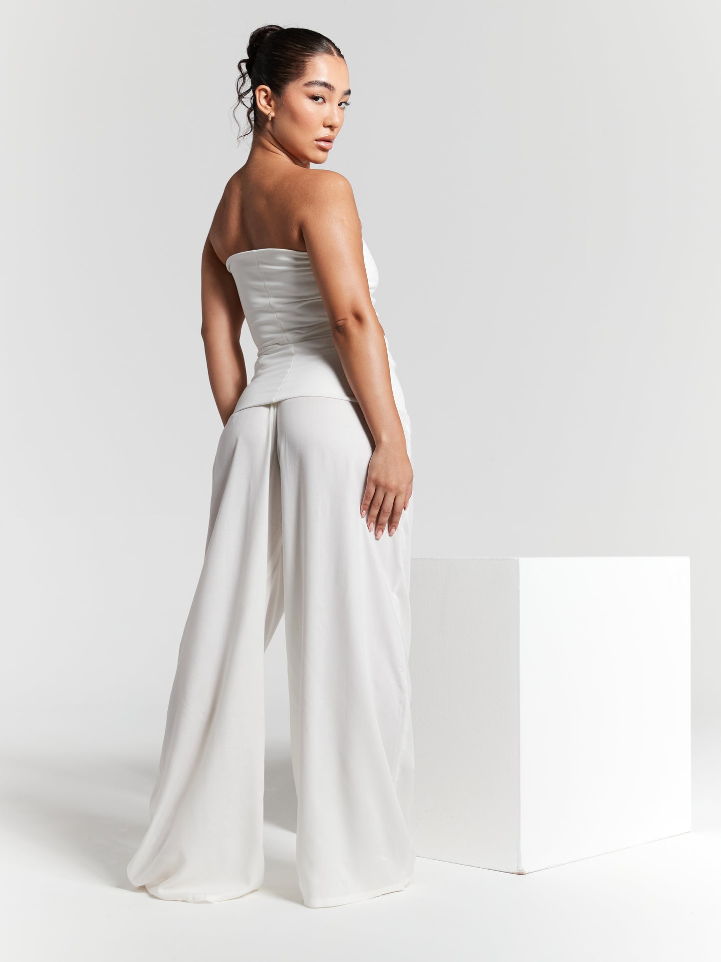 Lisa Ivory Multiway Pleated Bandeau Top