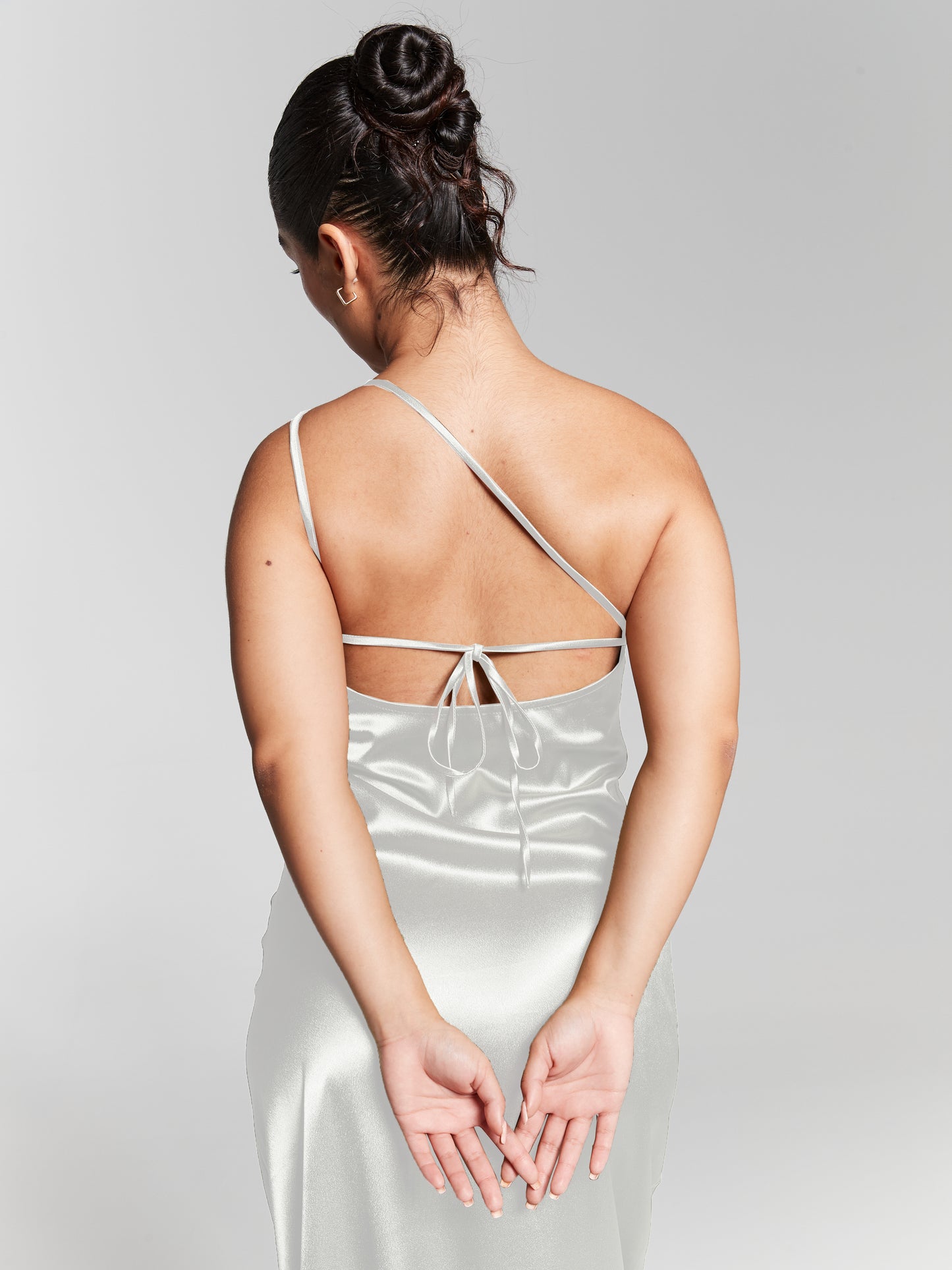 Ivory Recycled Silk One Shoulder Maxi Dress