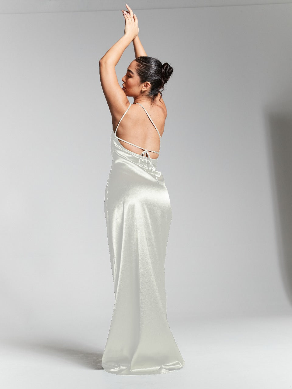 Ivory Recycled Silk One Shoulder Maxi Dress