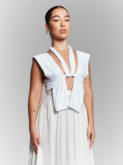 Isla Recycled Ivory Multiway Wrap Tie Top