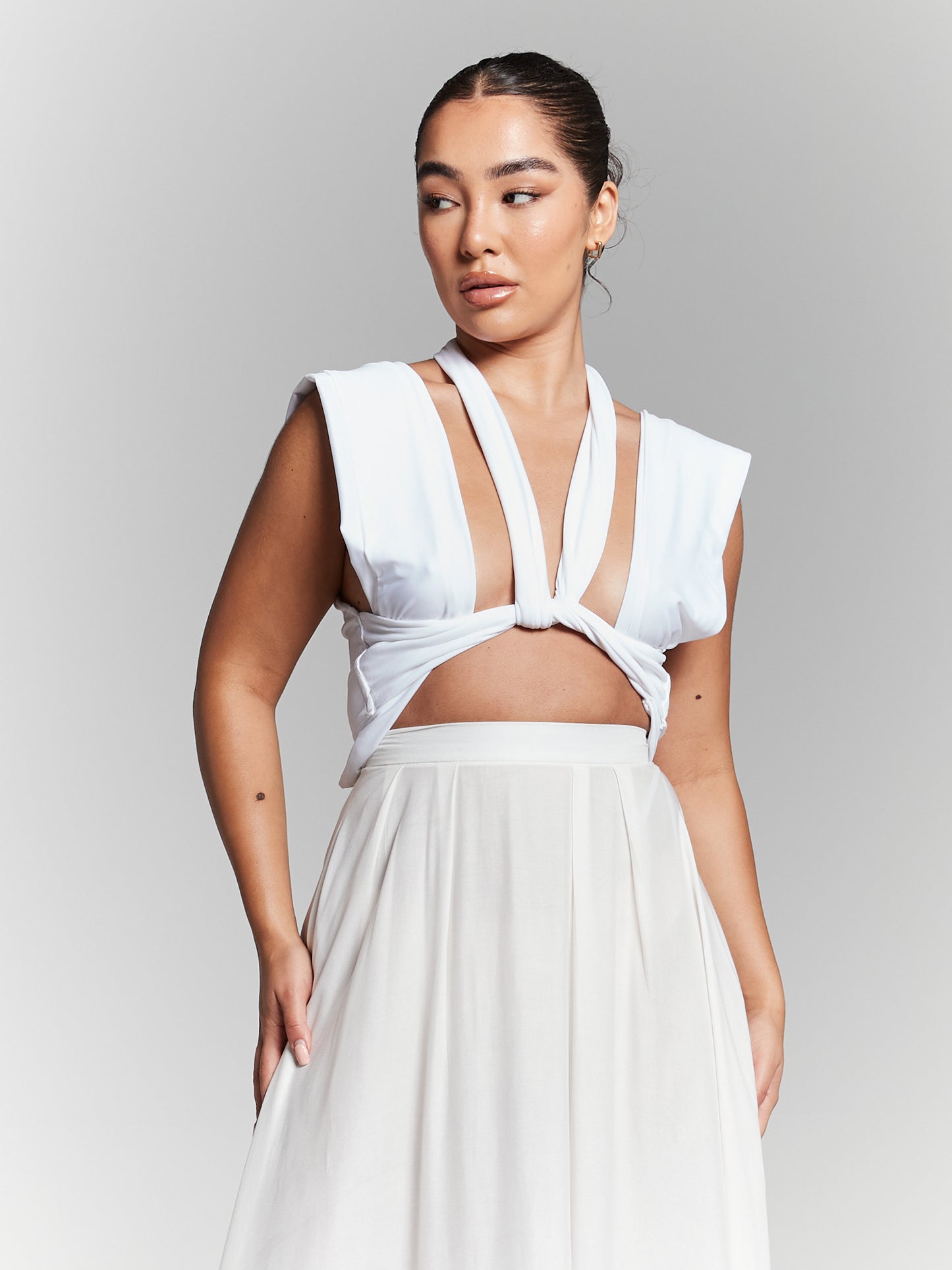 Isla Recycled Ivory Multiway Wrap Tie Top