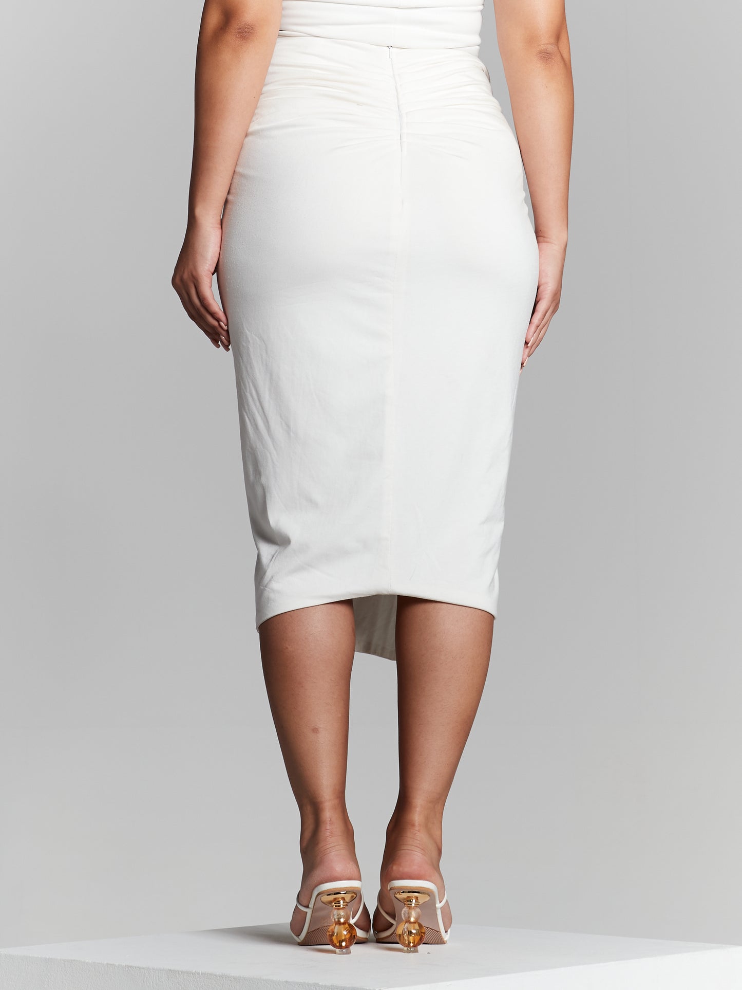 Lexi Recycled Ruched Knot Midi Skirt